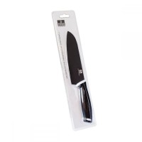 nůž kuchyňský santoku Sandrik Berndorf  ocel čepel 18 cm teflonový Collini černý