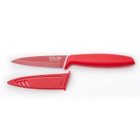 nůž kuchyňský  na zeleninu Sandrik Berndorf  ocel čepel 10 cm teflonový Collini červený